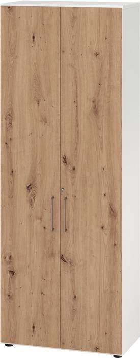 Schrank Teda-Z H2154xB800xT417mm Weiß/Asteiche 6 OH 2 Türen zerlegt