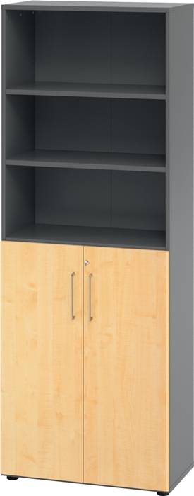Schrank Teda-Z H2154xB800xT417mm Graphit/Ahorn 6 OH (3 offen) 2 Türen zerlegt