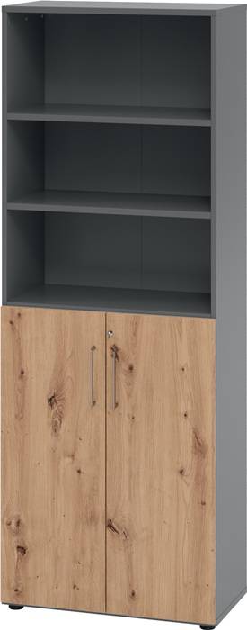 Schrank Teda-Z H2154xB800xT417mm Graphit/Asteiche 6 OH (3 offen) 2 Türen zerlegt