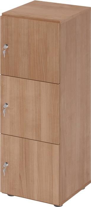 Schließfachschrank Zylinderschl.Nussbaum/Nussbaum H1100xB400xT420mm 3 Abt.