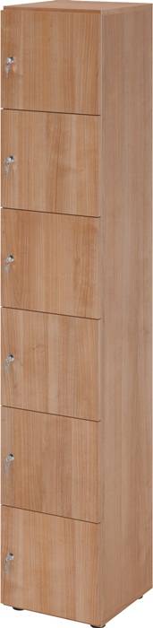 Schließfachschrank Zylinderschl.Nussbaum/Nussbaum H2156xB400xT420mm 6 Abt.