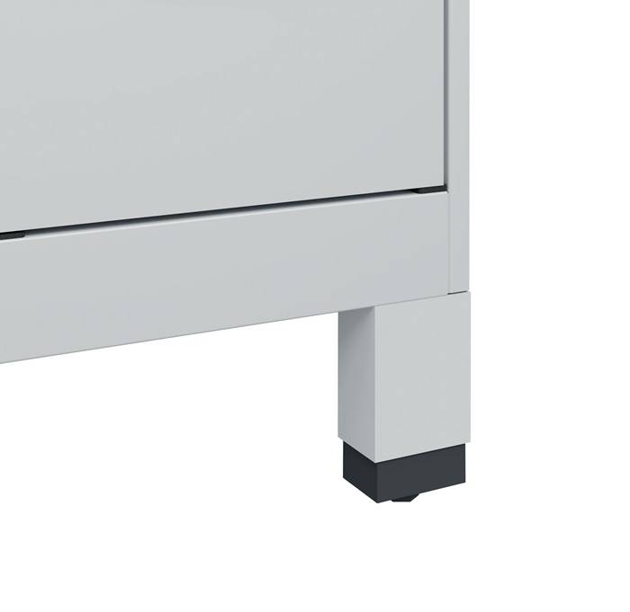 Garderobenschrank Evolo PLUS Bodengleiter 900mm lichtgrau/lichtgrau 3 Abt.C+P