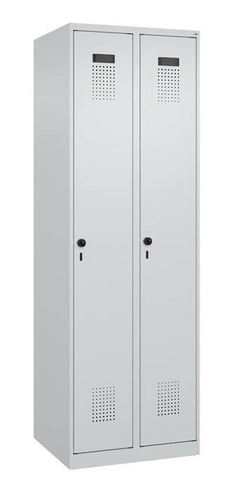 Garderobenschrank Evolo PLUS Bodengleiter 600mm lichtgrau/lichtgrau 2 Abt.C+P