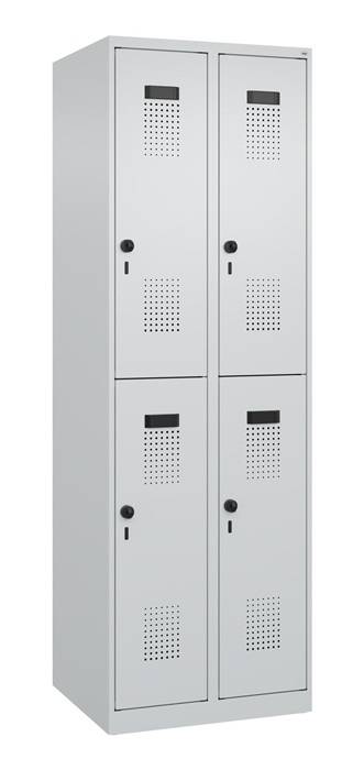 Garderobenschrank Evolo PLUS Bodengleiter 600mm lichtgrau/lichtgrau 4 Abt.C+P