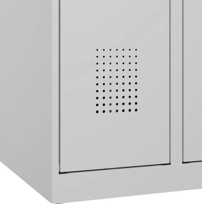 Fächerschrank H1850xB600xT500mm Bodengleiter Anz.Fächer2x5 lichtgrau/lichtgrau