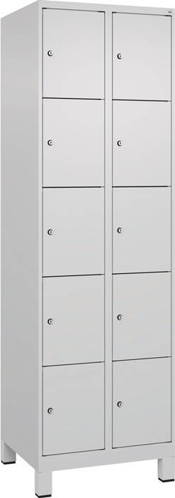 Fächerschrank Evolo PLUS 600mm Füße Anz.Fächer2x5 lichtgrau/lichtgrau