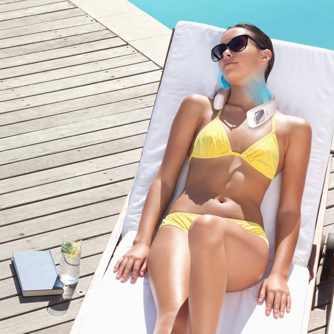 Livington Cool2Go Nackenventilator – leichter Ventilator zum Umhängen mit 3 Stufen – mobiler Ventilator mit flexiblem Nackenband & 6 Stunden Lauf