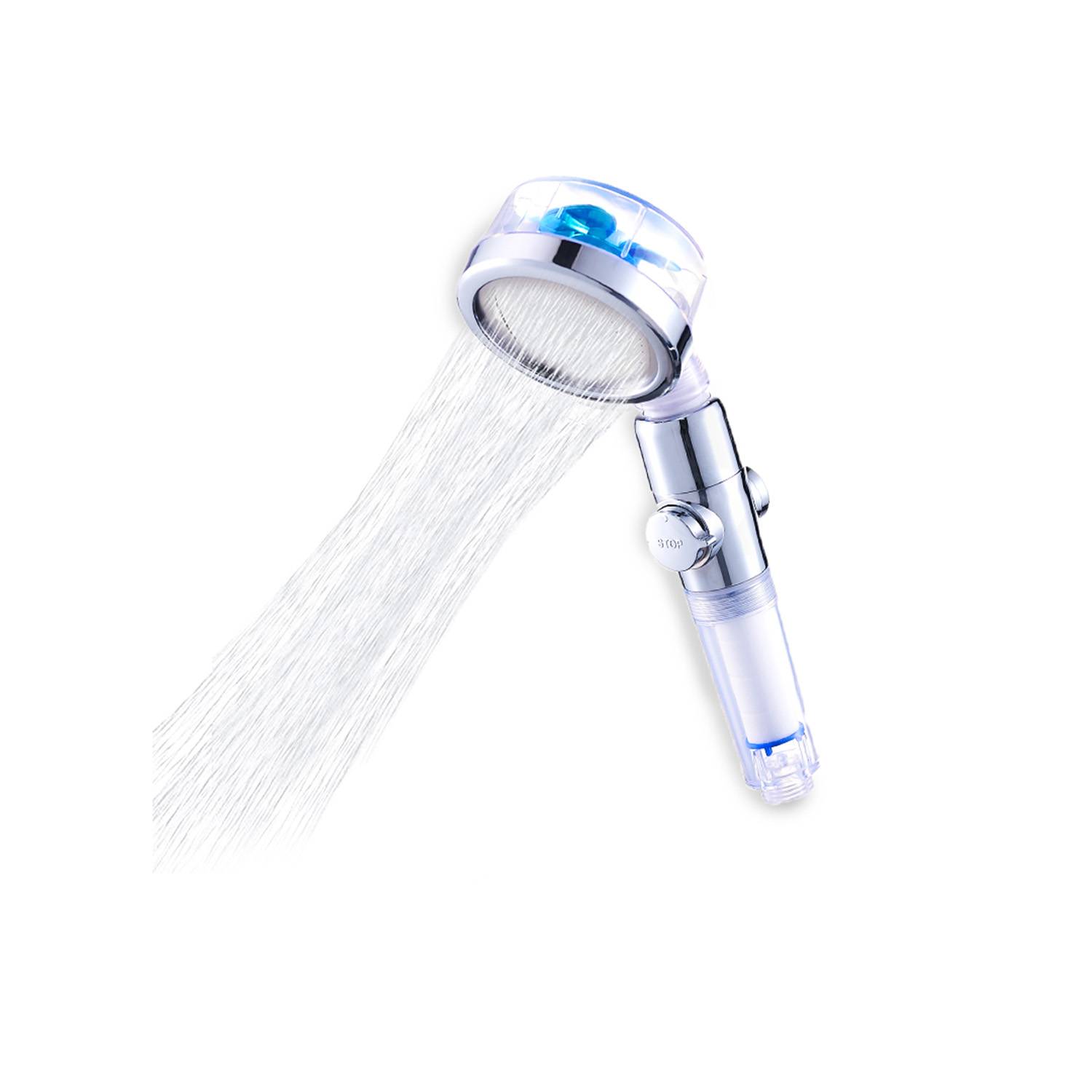 Aquadon EcoTornado Blau - Wassersparender & druckerhöhender Duschkopf - 360° rotierende Handbrause - Duschbrause mit Antikalk-Funktion - schützt Ha