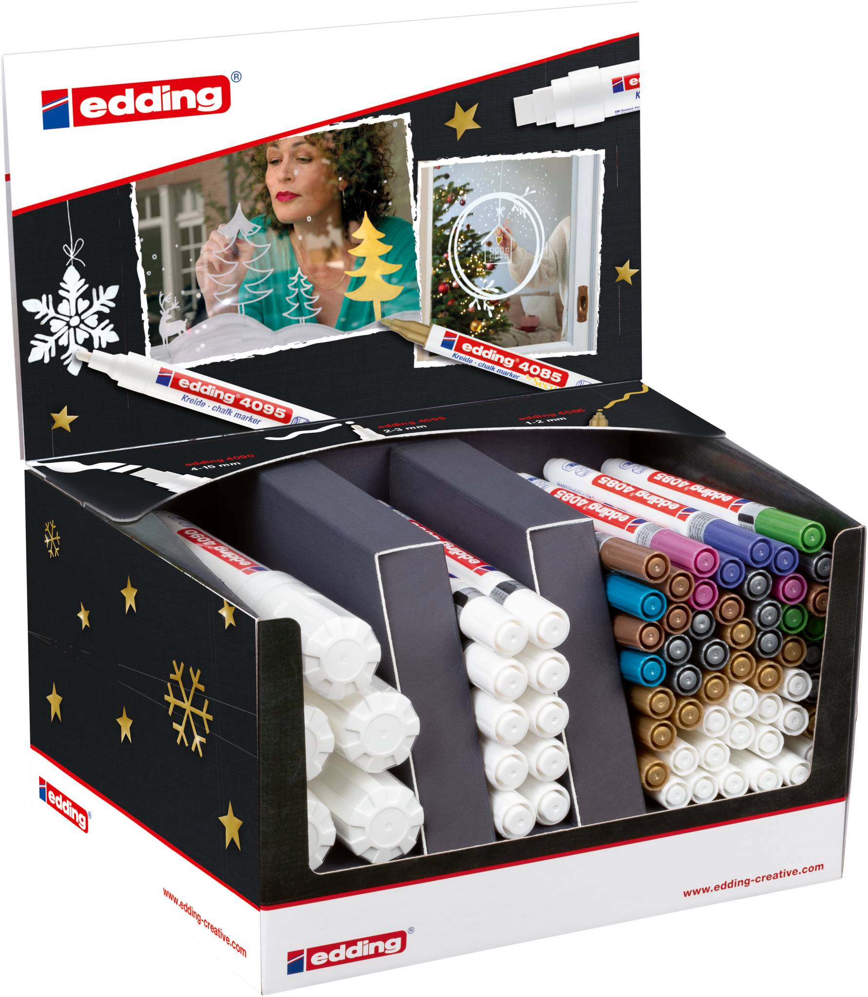 edding 4085-4090-4095 Kreidemarker 68er-Weihnachtsdisplay sortiert