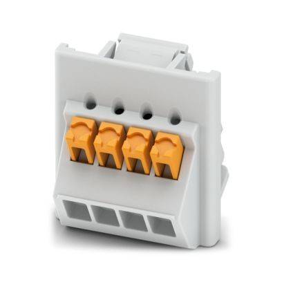 Ein blauer Kunststoff-Elektrostecker mit mehreren Eingangslöchern.