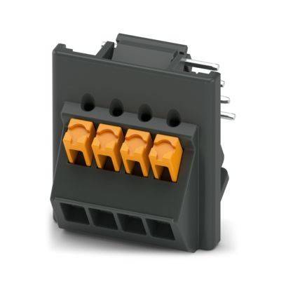Ein rotes Kunststoffobjekt mit einem hohen, schmalen weißen Auslauf, der einem Trichter oder Behälter ähnelt.