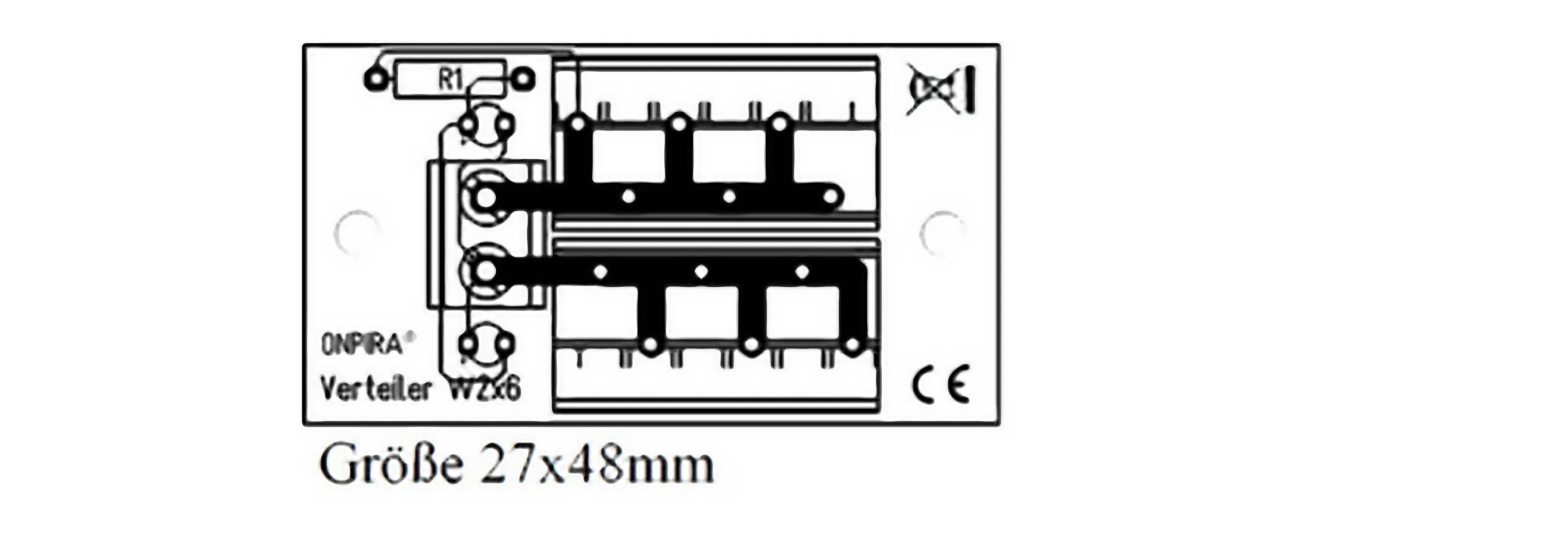 W2x6 Stromverteiler Verteiler Platine 8A belastbar Modellbau Gleich- und Wechselstrom