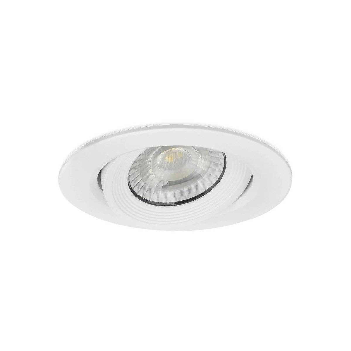 LED Einbauspot Einbaustrahler 5W rund IP40 schwenkbar Ø7,0 cm Weiß Warmweiß