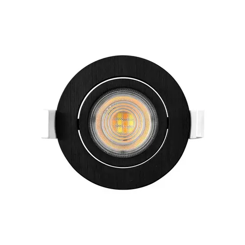 LED Einbauspot Einbaustrahler 5W rund IP40 schwenkbar Ø7,0 cm Schwarz Kaltweiß LED Einbauspot Einbaustrahler 5W rund IP40 schwenkbar Ø7,0 cm Schwarz Kaltweiß
