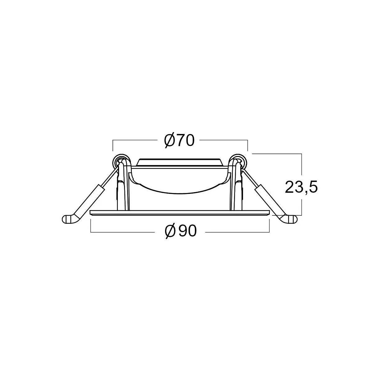 LED Einbauspot Einbaustrahler 5W rund IP40 schwenkbar Ø7,0 cm Schwarz Kaltweiß