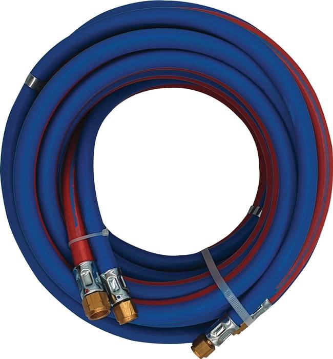 Autogenzwillingsschlauch L.10m ID 6/9mm Wandst.5/3,5mm blau/rot