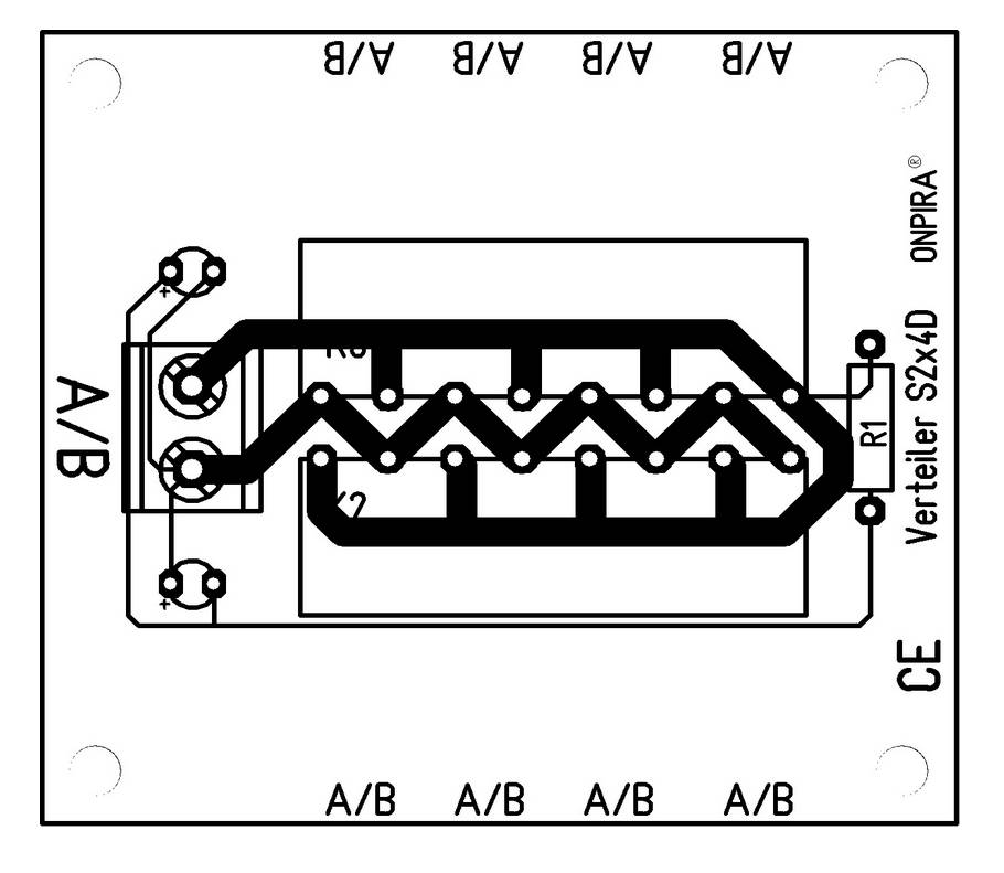 S2x4D Stromverteiler Verteiler Platine 5A belastbar Modellbau Gleich- und Wechselstrom