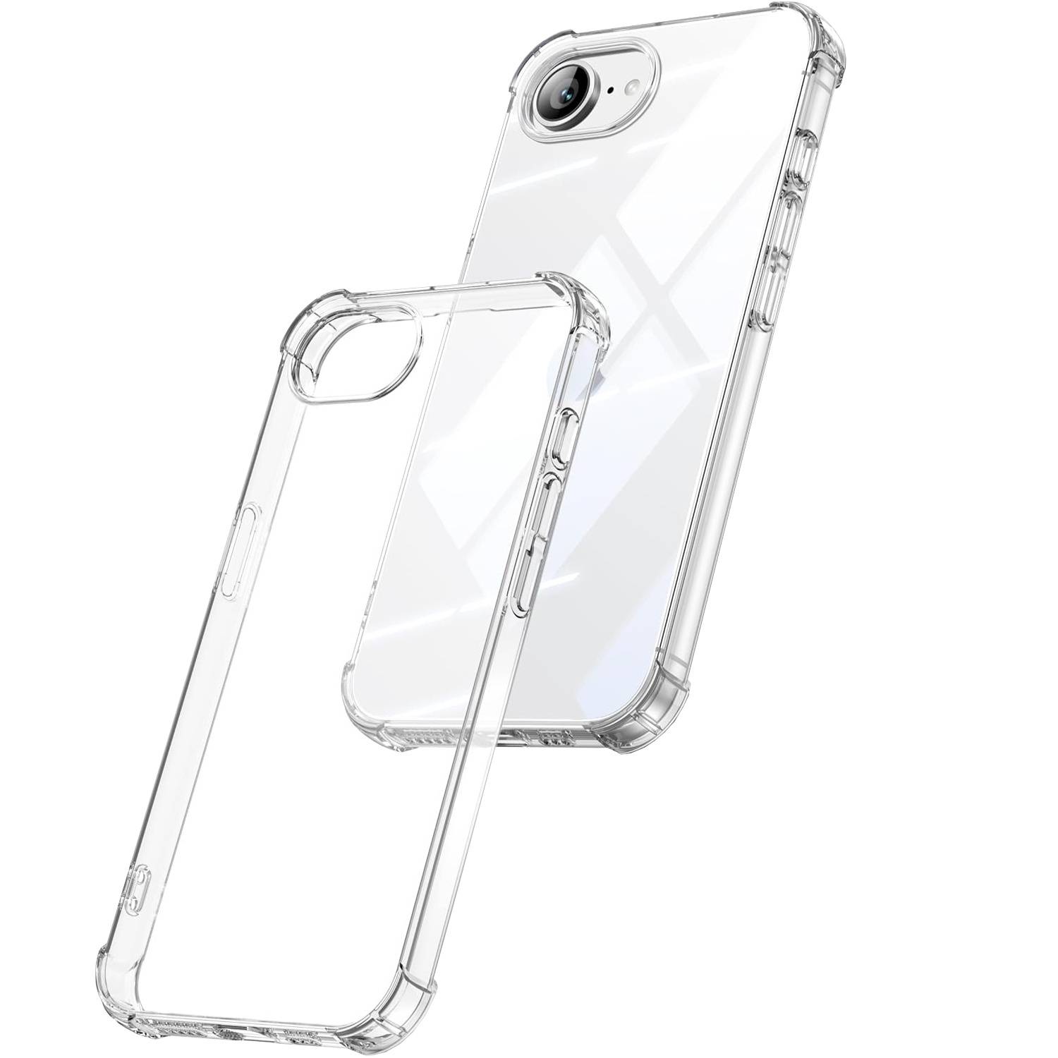 Für Apple iPhone 16e Schock Silikon TPU Schutz Hülle Handy Cover Transparent