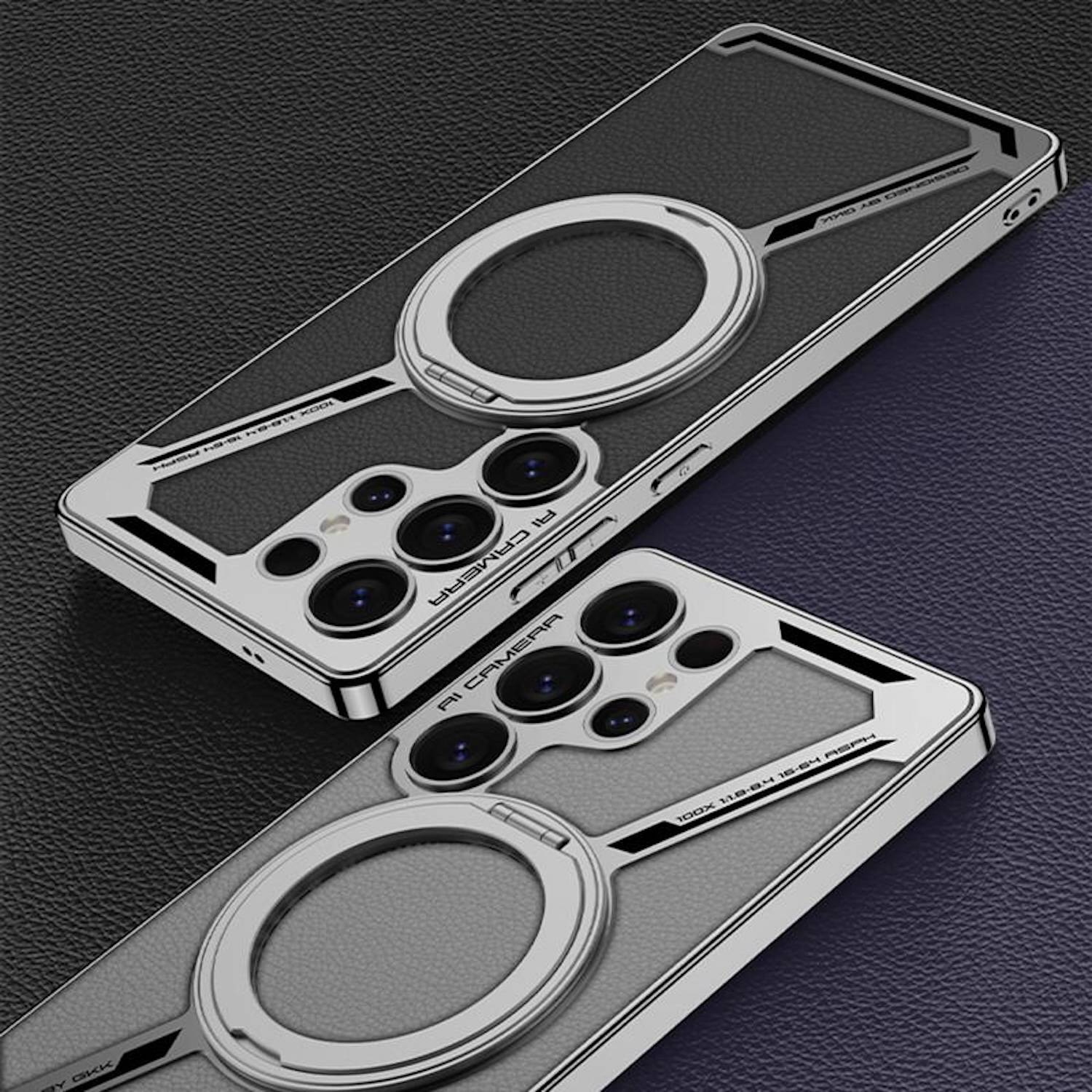 Für Samsung Galaxy S25 Ultra GKK Kunstleder MagSafe Z - Design Schutz Hülle Grau