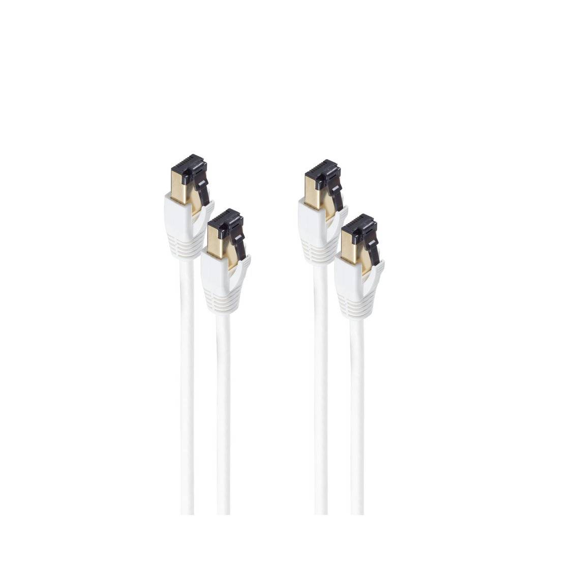 Patchkabel cat 8.1 F/FTP PIMF LSZH weiß 1,0m--VE2