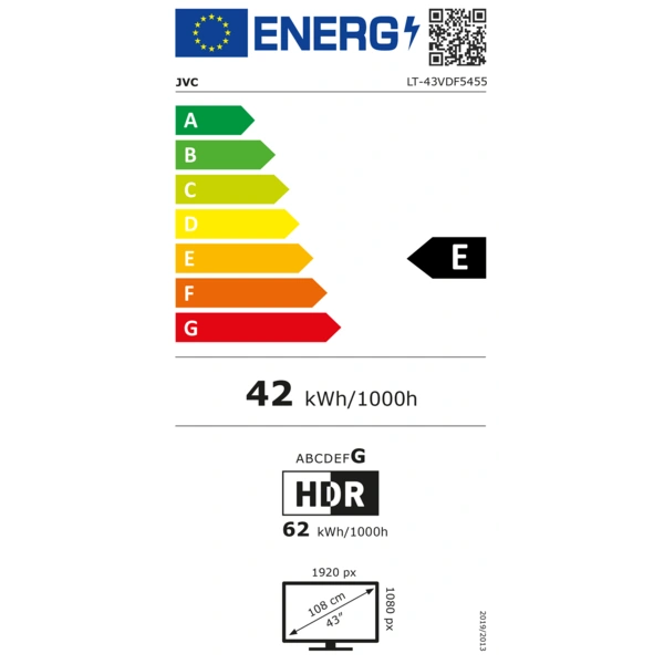 JVC Fernseher 43 Zoll Smart TV VIDAA LT-43VDF5455 Full HD Fernseher, HDR TV mit Triple-Tuner JVC Fernseher 43 Zoll Smart TV VIDAA LT-43VDF5455 Full HD Fernseher, HDR TV mit Triple-Tuner