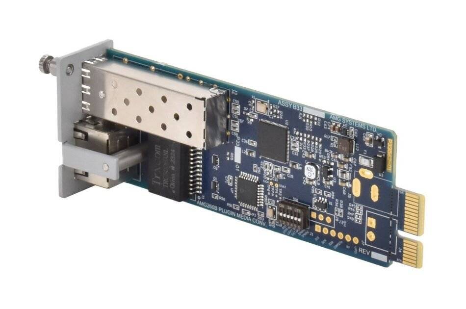 AMG Systems AMG260B-1F-1S, Industrieller Blade Medienkonverter Karte, 1 x 10/100BT RJ45 , 1 x 100/1000FX SFP Slot, ohne