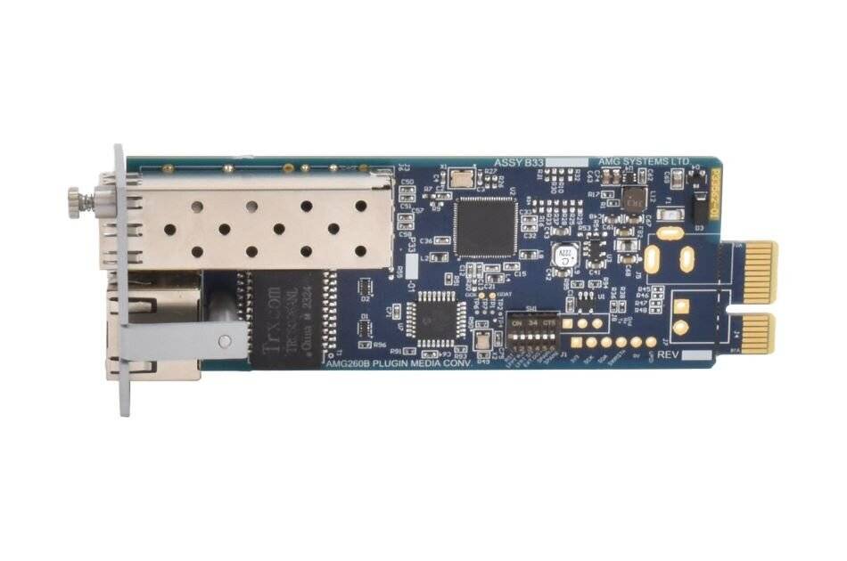 AMG Systems AMG260B-1G-1S, Industrieller Blade Medienkonverter Karte, 1 x 10/100/1000BT RJ45 , 1 x 100/1000FX SFP Slot,
