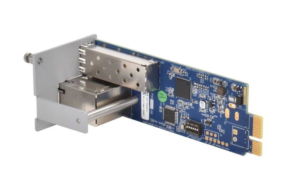 AMG260B-2F-1S, Industrieller Blade Medienkonverter Karte, 2 x 10/100BT RJ45 , 1 x 100/1000FX SFP Slot, ohne SFP, DIP Sw