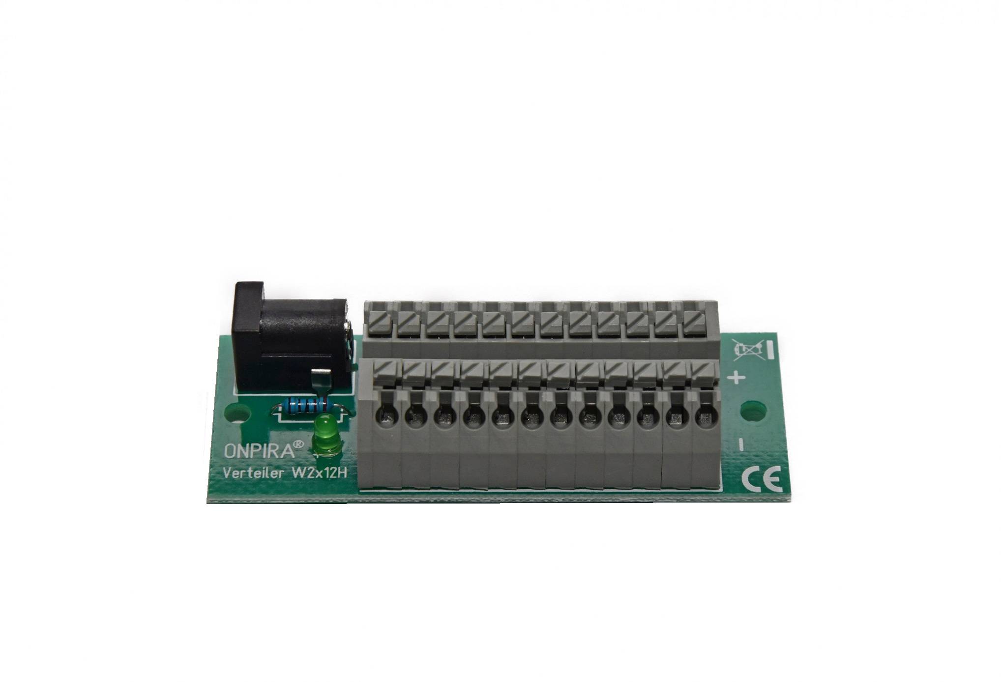 W2x12H Stromverteiler mit 5,5x2,1mm Hohlstecker Schraubklemme Modellbau 8A AC/DC