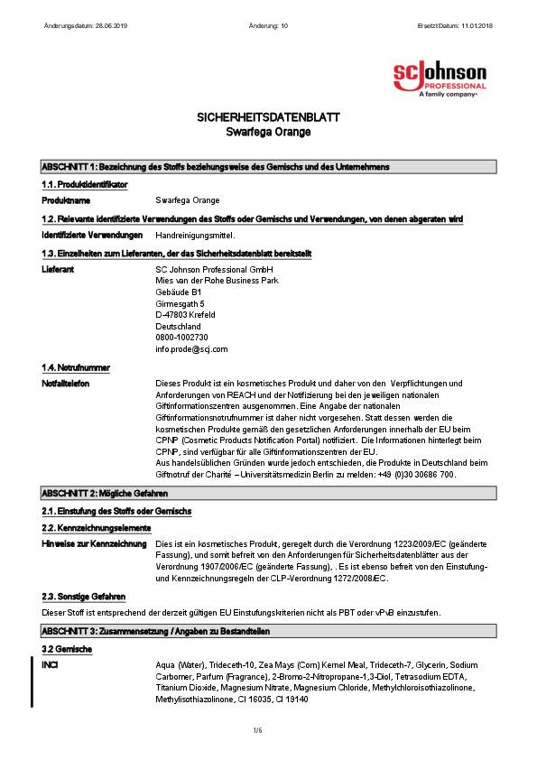 Handreinigungspaste Swarfega® ORANGE 4l Paste SWARFEGA