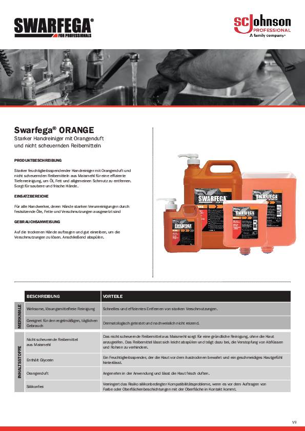 Handreinigungspaste Swarfega® ORANGE 4l Paste SWARFEGA