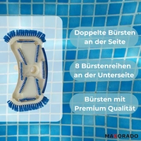 Premium Poolsauger Düse weiß Bodendüse Bodensauger Pooldüse Staubsaugerzubehör I Reinigung Zubehör Pools Schwimmbecken Premium Poolsauger Düse weiß Bodendüse Bodensauger Pooldüse Staubsaugerzubehör I Reinigung Zubehör Pools Schwimmbecken