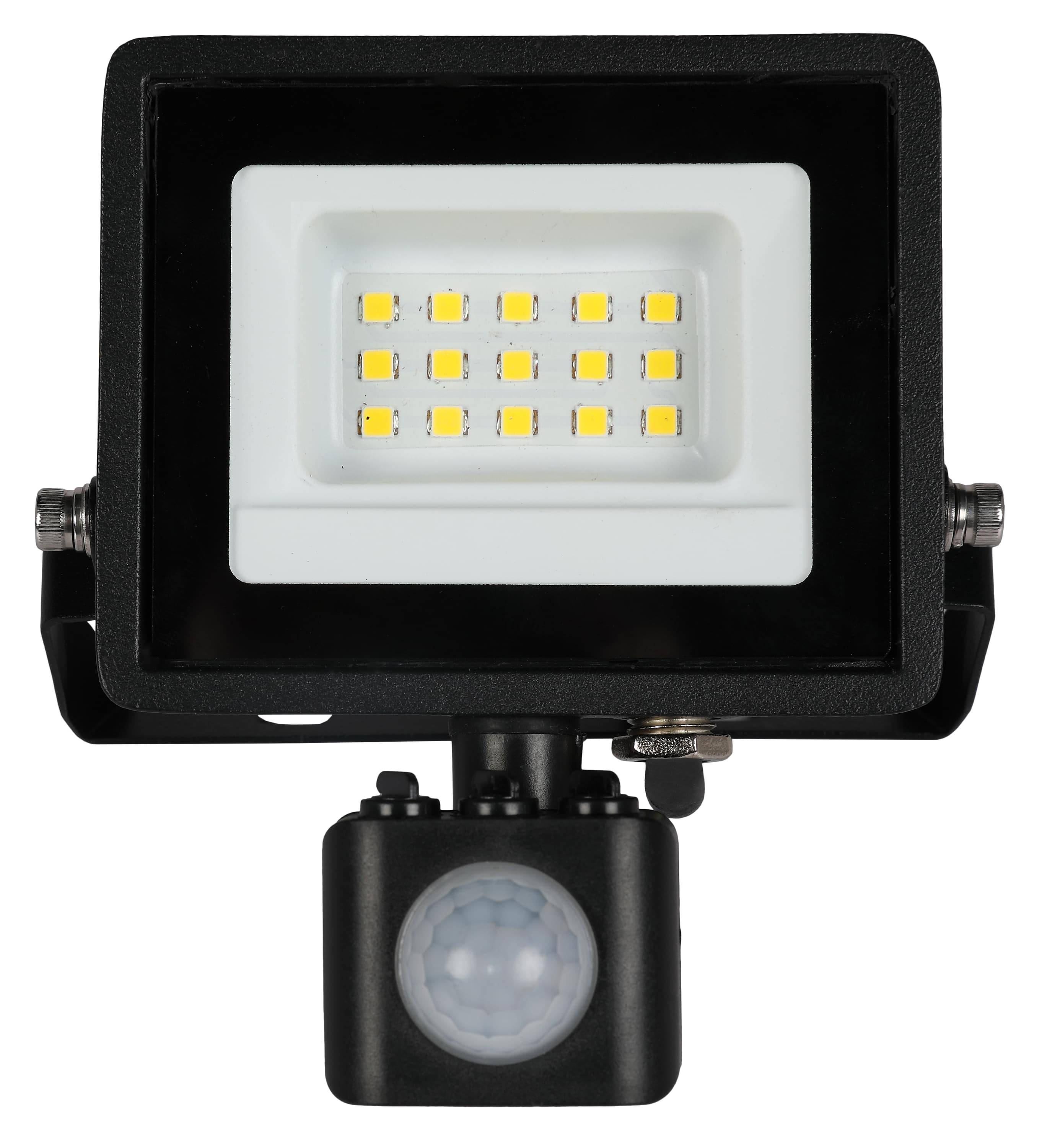BLULAXA LED-Fluter mit Bewegungsmelder, EEK: F, 10W, 800lm, 4000K, schwarz