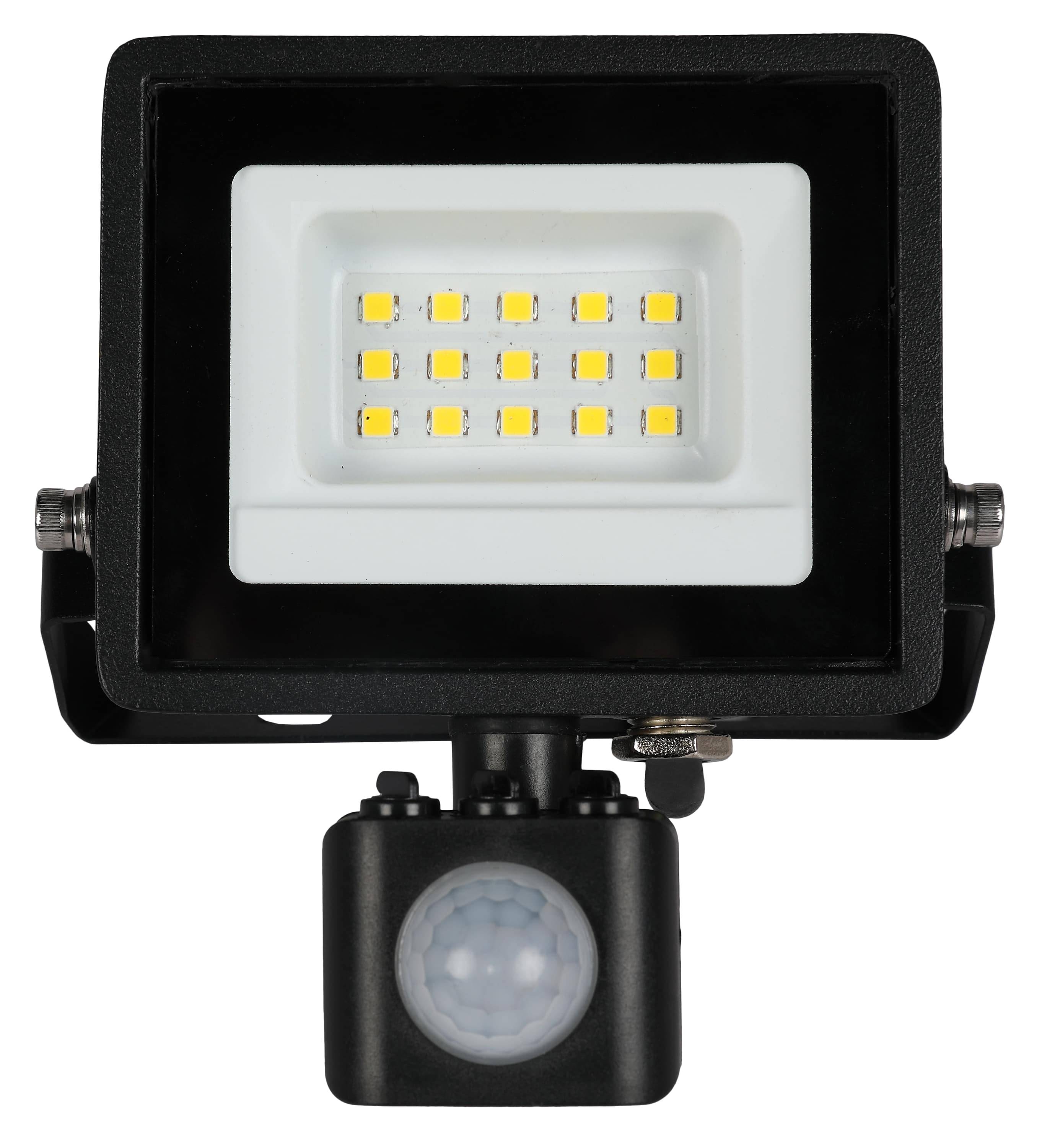 BLULAXA LED-Fluter mit Bewegungsmelder, EEK: F, 10W, 800lm, 4000K, schwarz