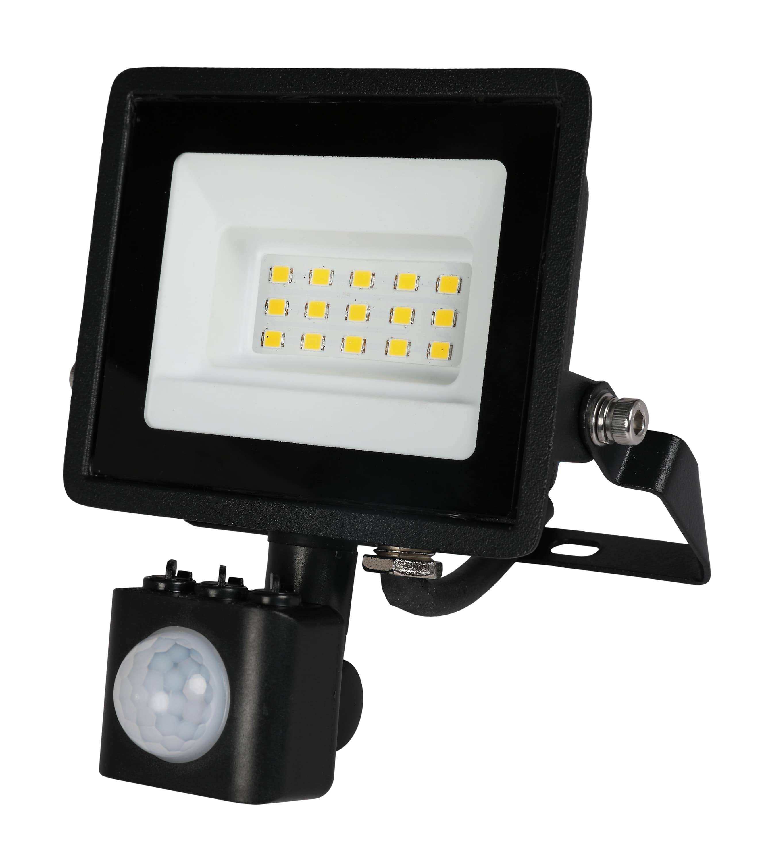 BLULAXA LED-Fluter mit Bewegungsmelder, EEK: F, 10W, 800lm, 4000K, schwarz
