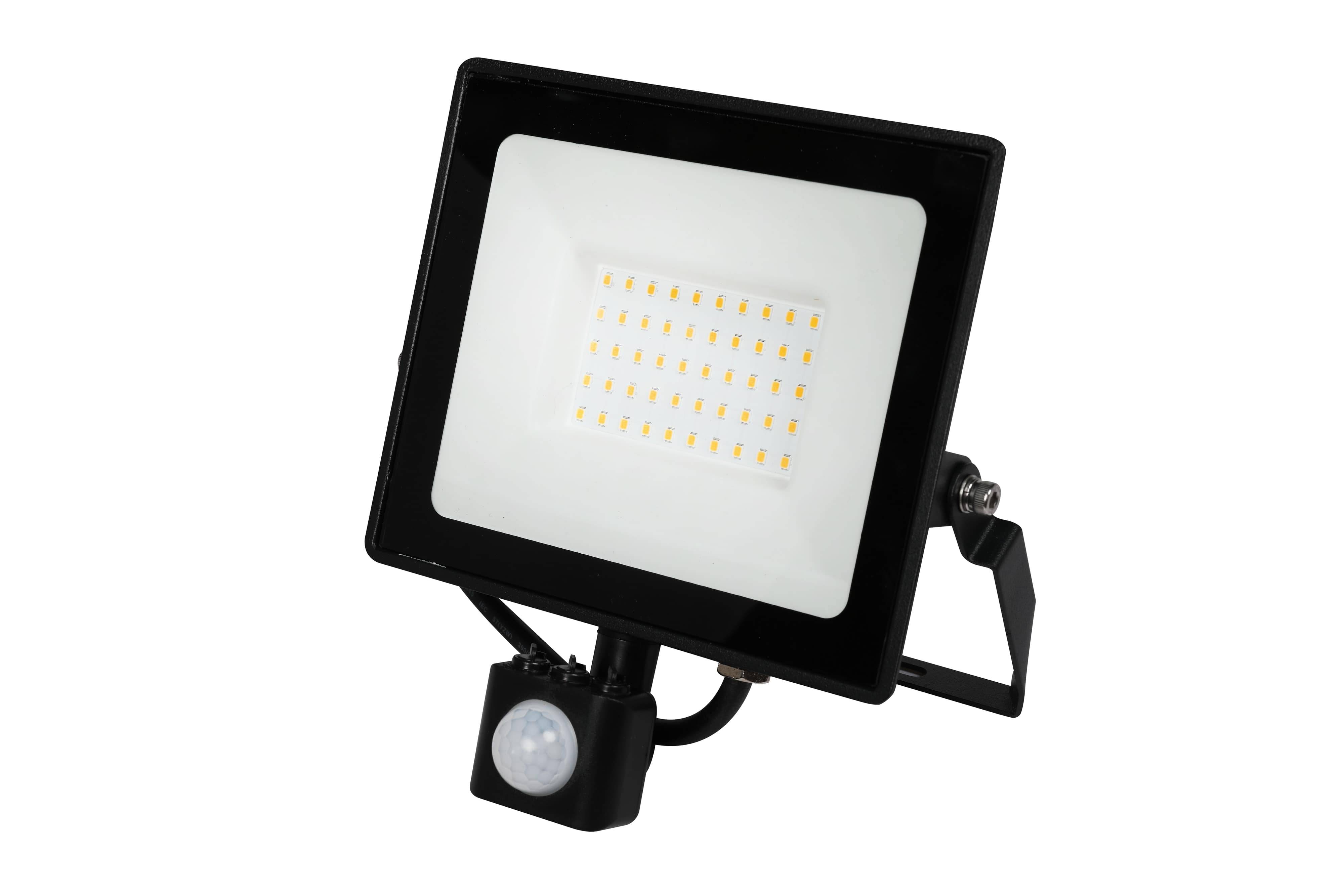 BLULAXA LED-Fluter mit Bewegungsmelder, EEK: F, 50W, 4300lm, 4000K, schwarz