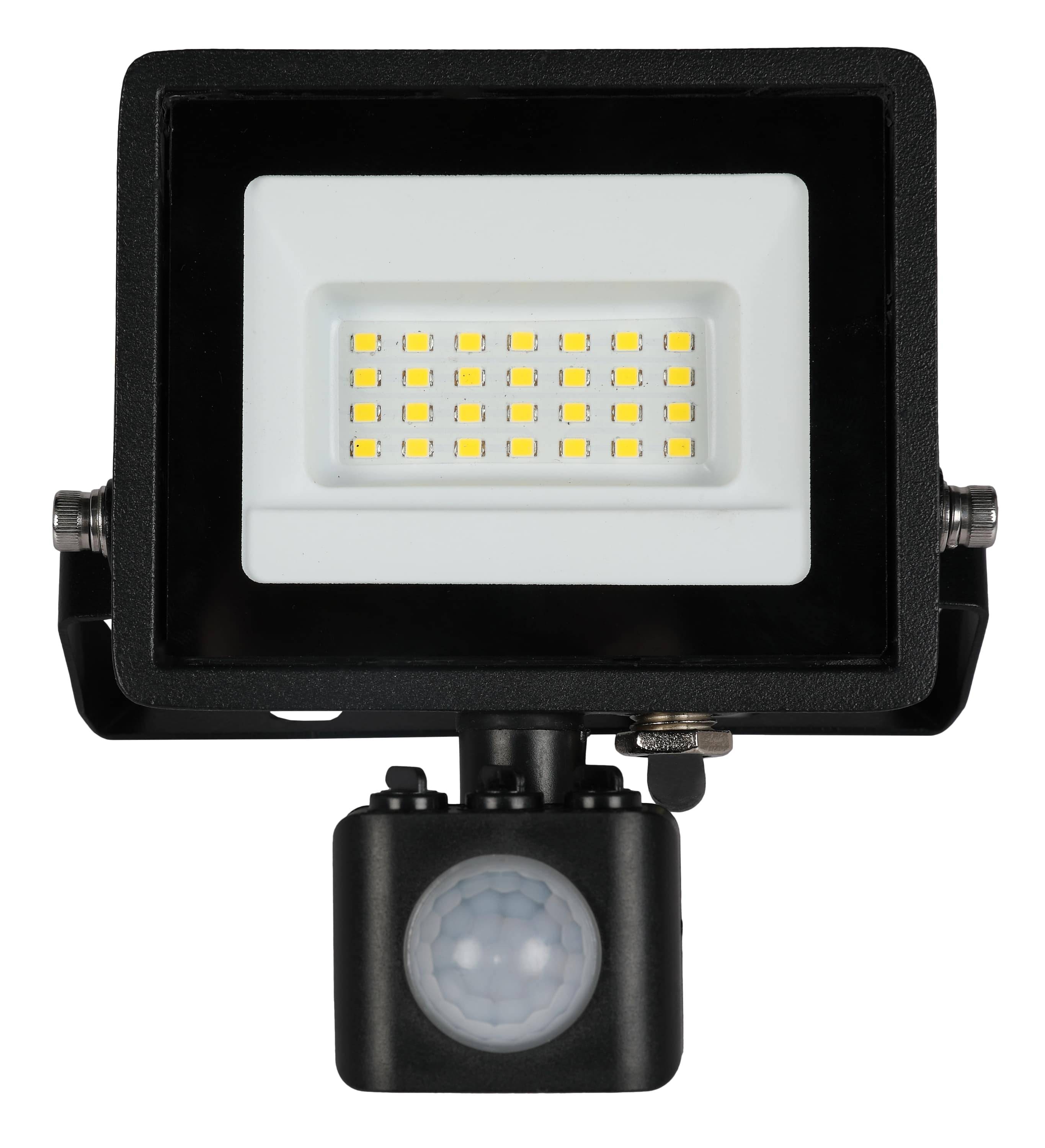 BLULAXA LED-Fluter mit Bewegungsmelder, EEK: F, 20W, 1620lm, 4000K, schwarz