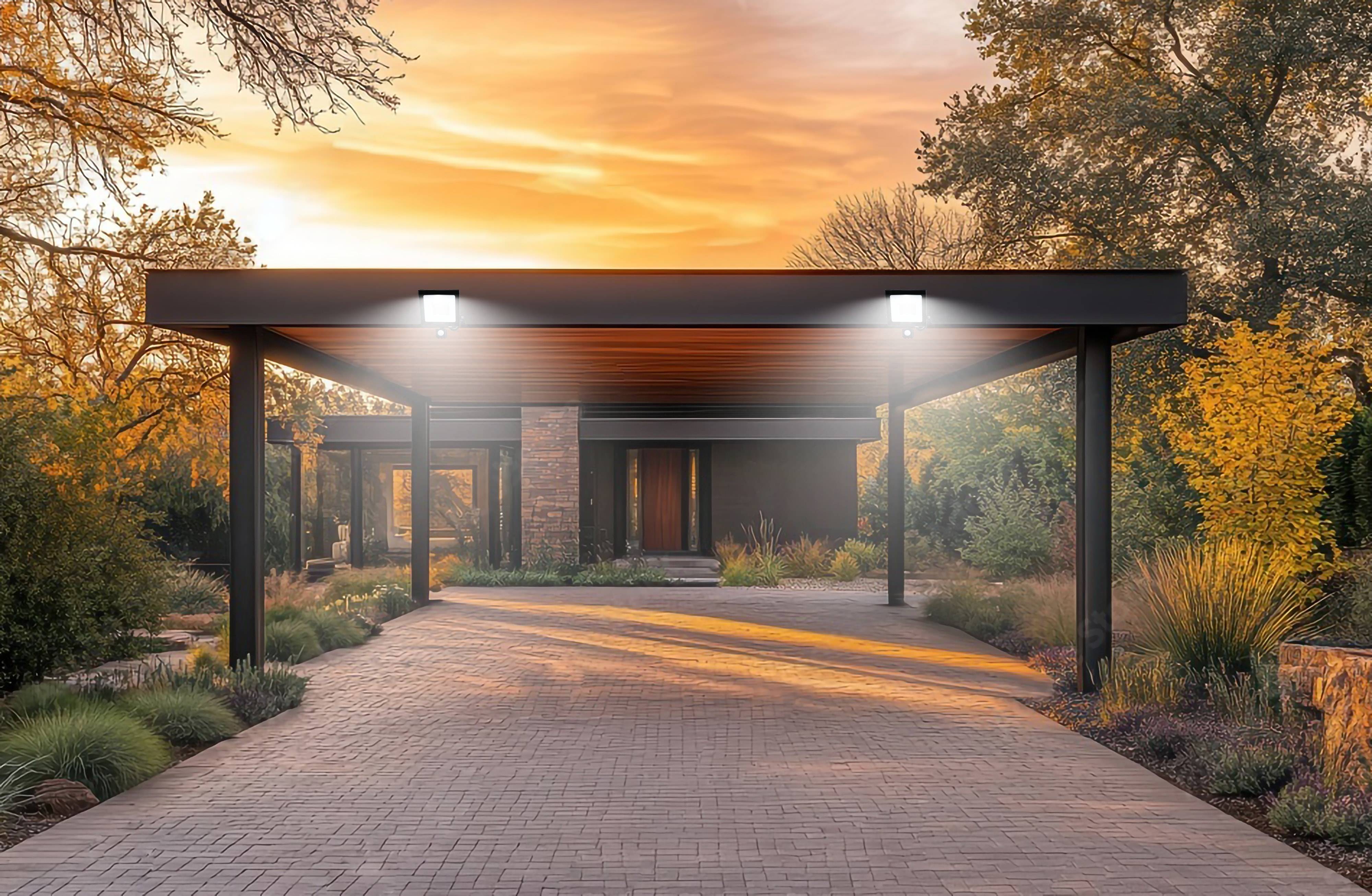 BLULAXA LED-Fluter mit Bewegungsmelder, EEK: F, 50W, 4300lm, 4000K, schwarz