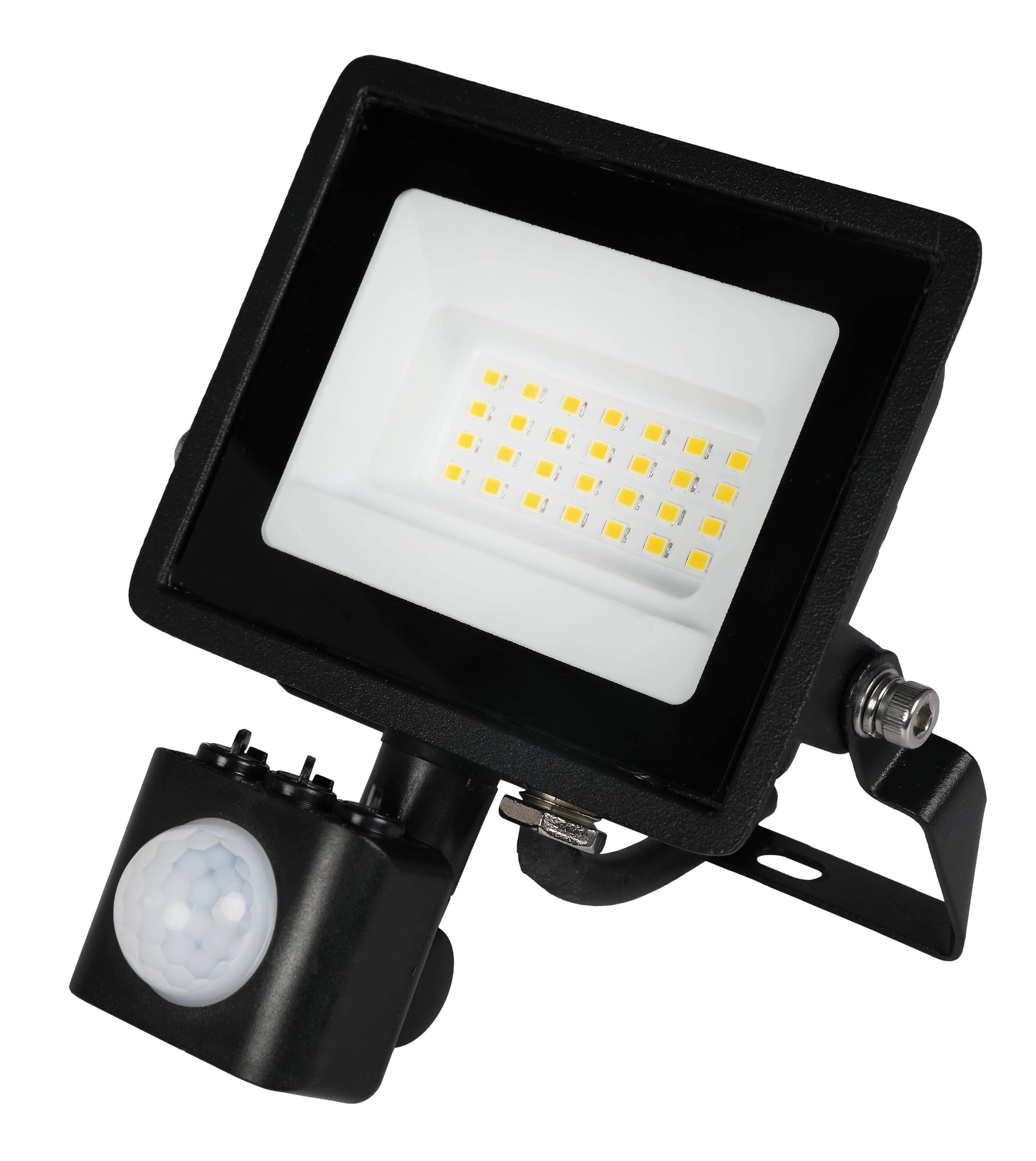 BLULAXA LED-Fluter mit Bewegungsmelder, EEK: F, 20W, 1620lm, 4000K, schwarz