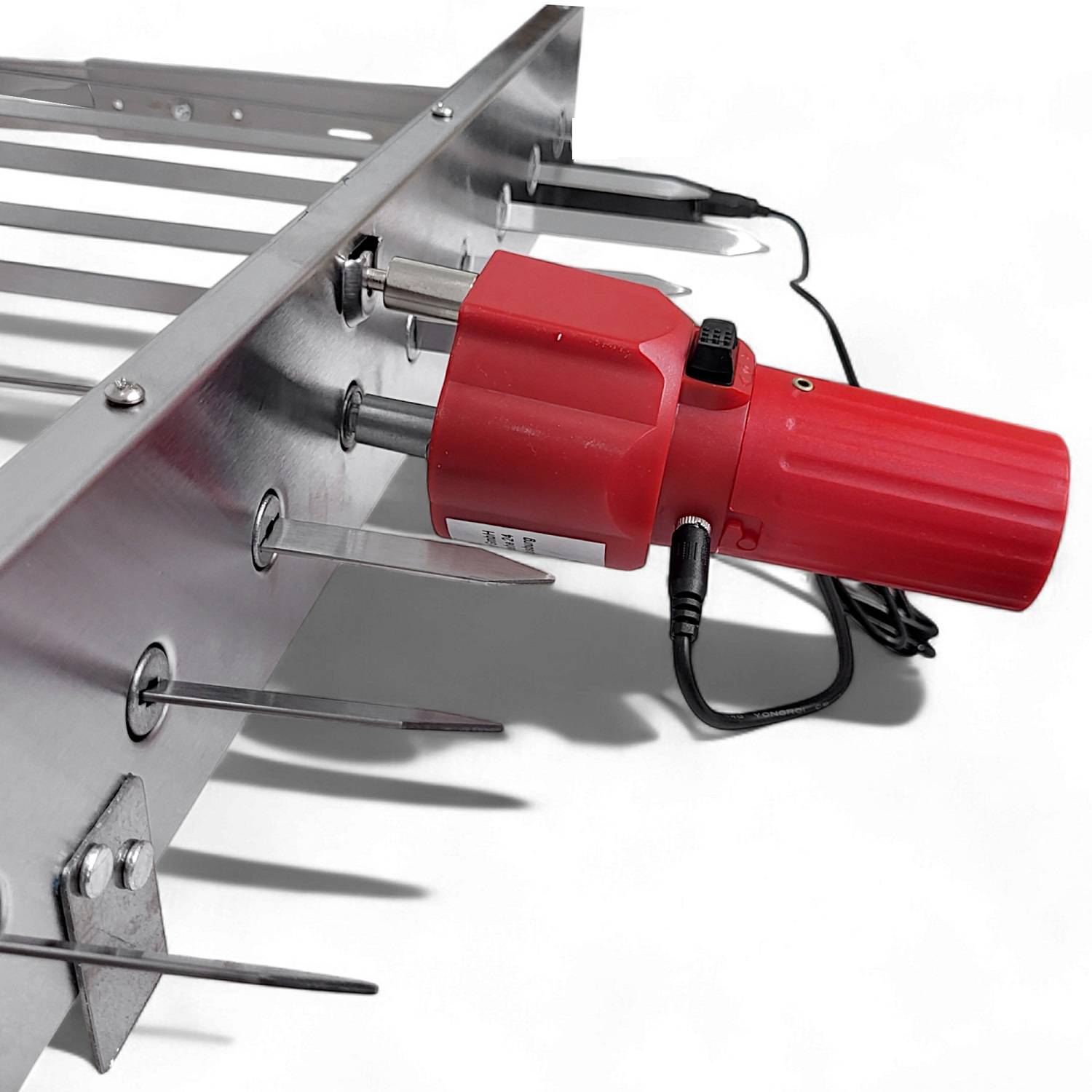Schaschlik Spießdreher für 11 Spieße Motor Powerbank USB Spieße