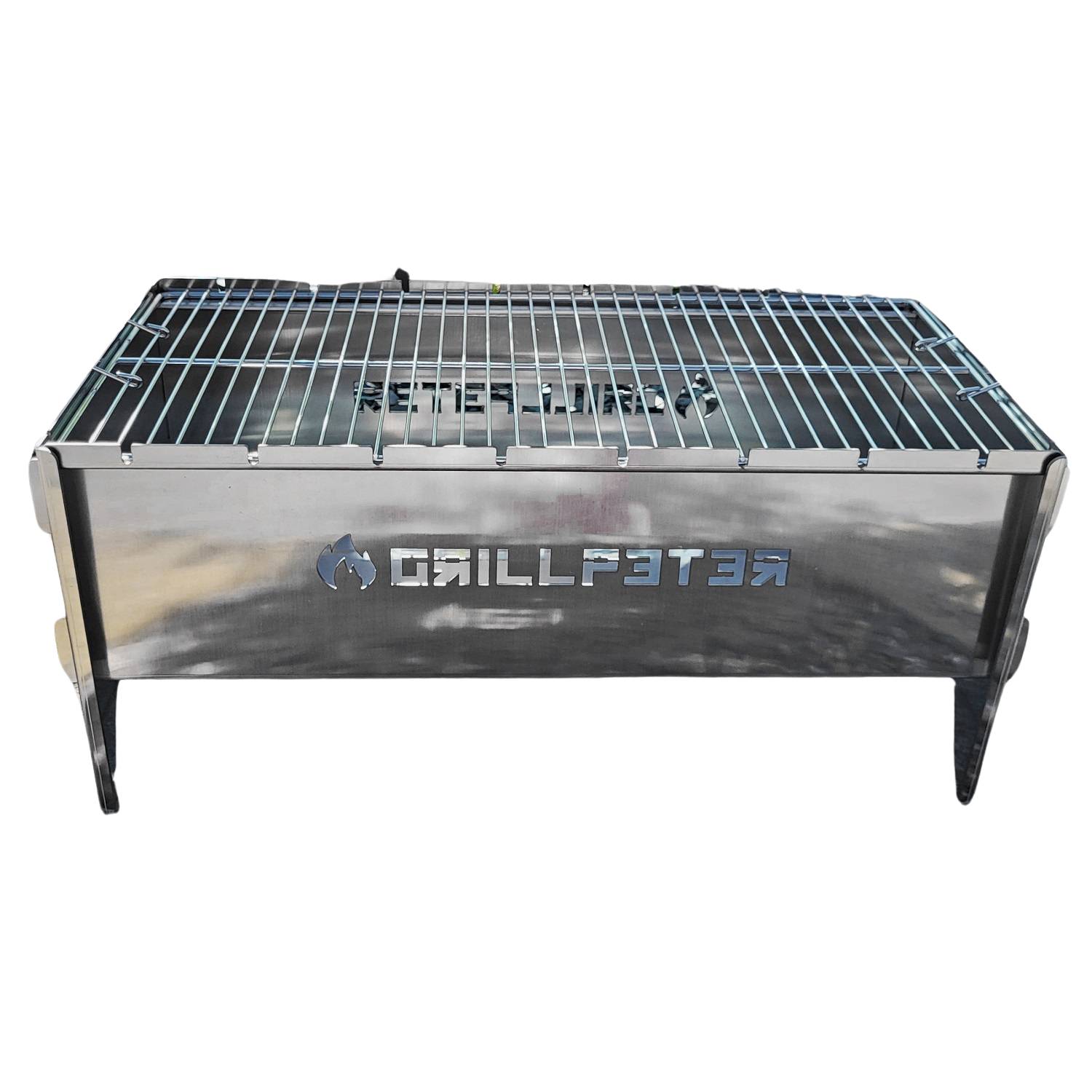Mangal Anar Deluxe 2mm Campinggrill aus Edelstahl Schaschlikgrill