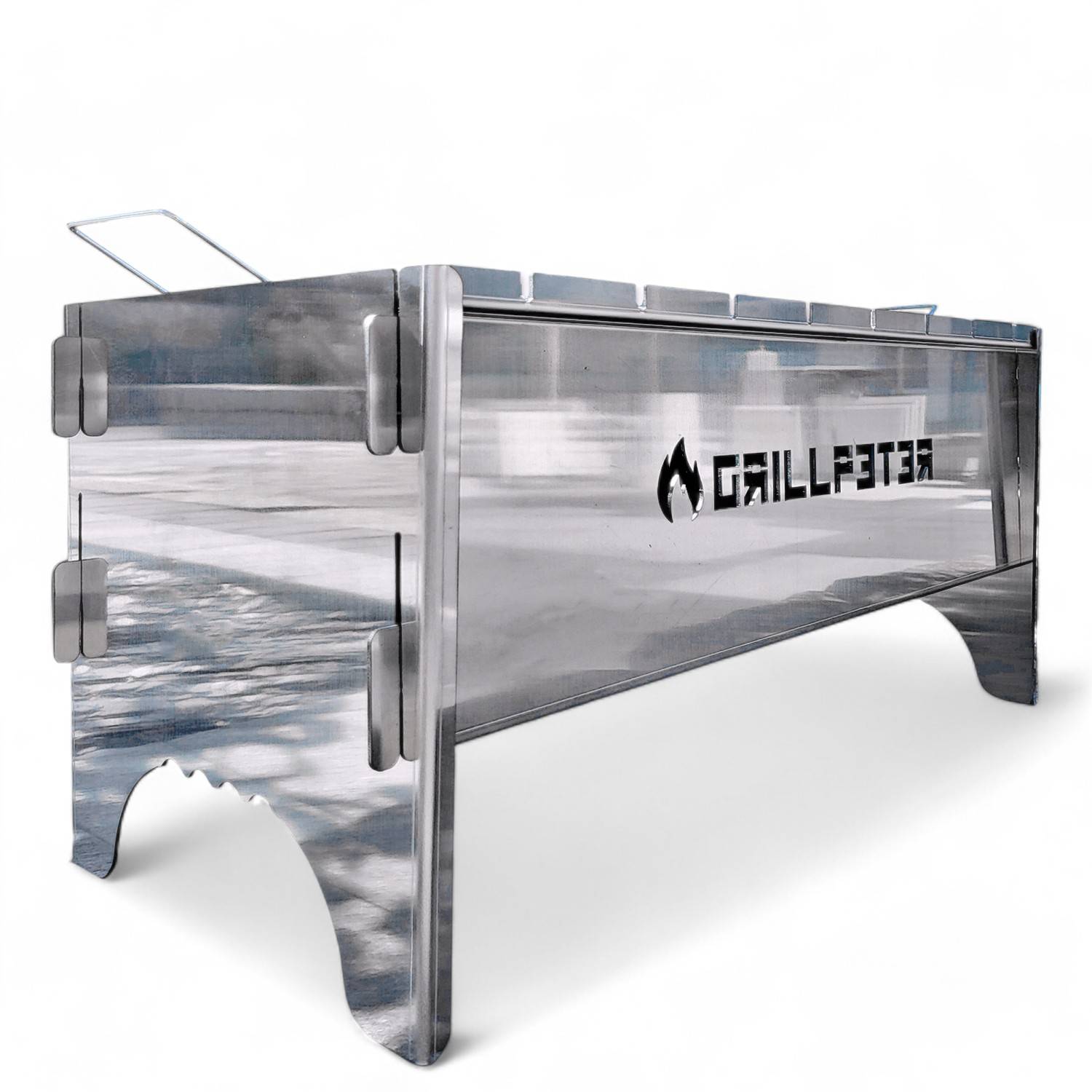 Mangal Anar Deluxe 2mm Campinggrill aus Edelstahl Schaschlikgrill