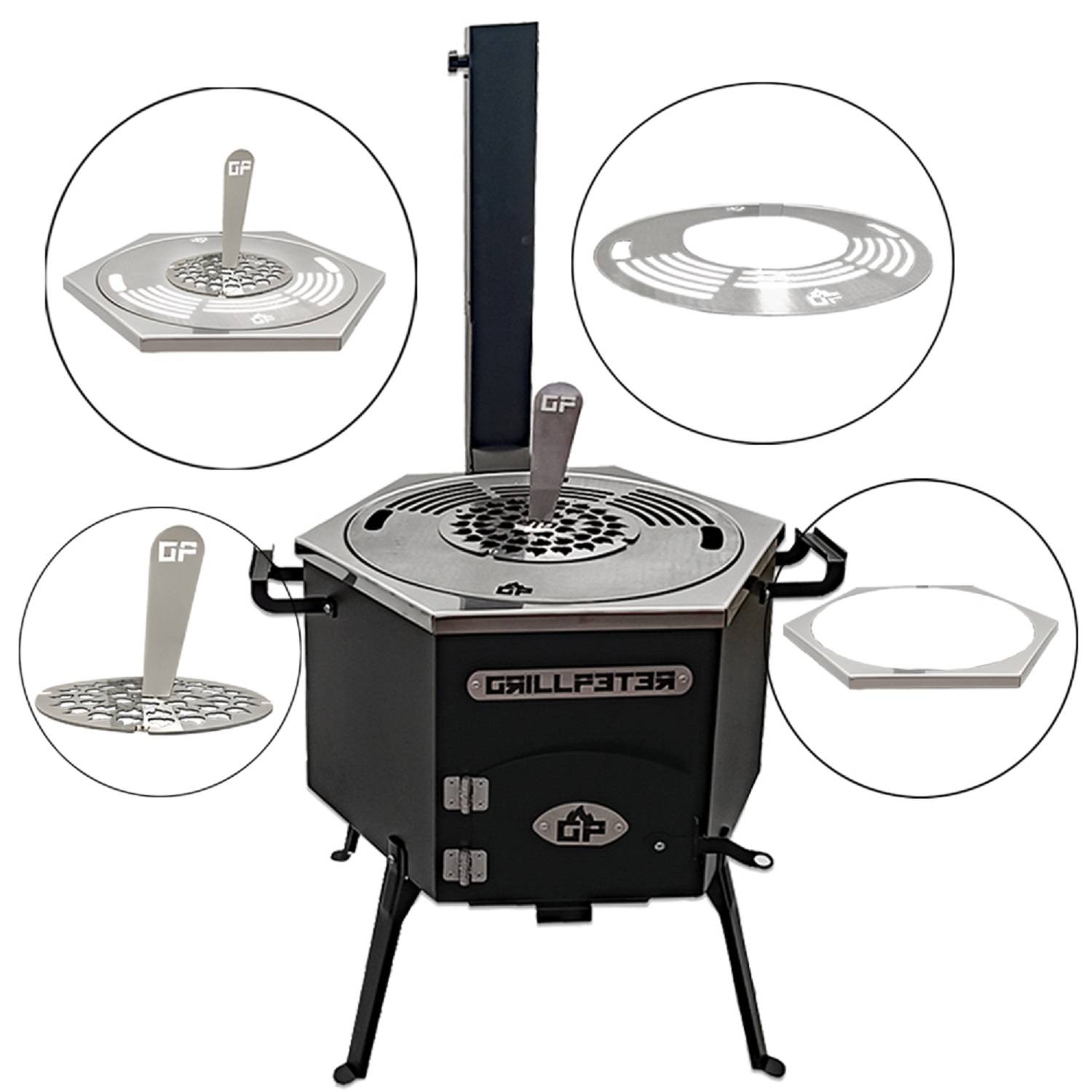 Grillpeter Feuerplatte D 40 cm Grillplatte für Utschak Planchaplatte Stahl 4 mm