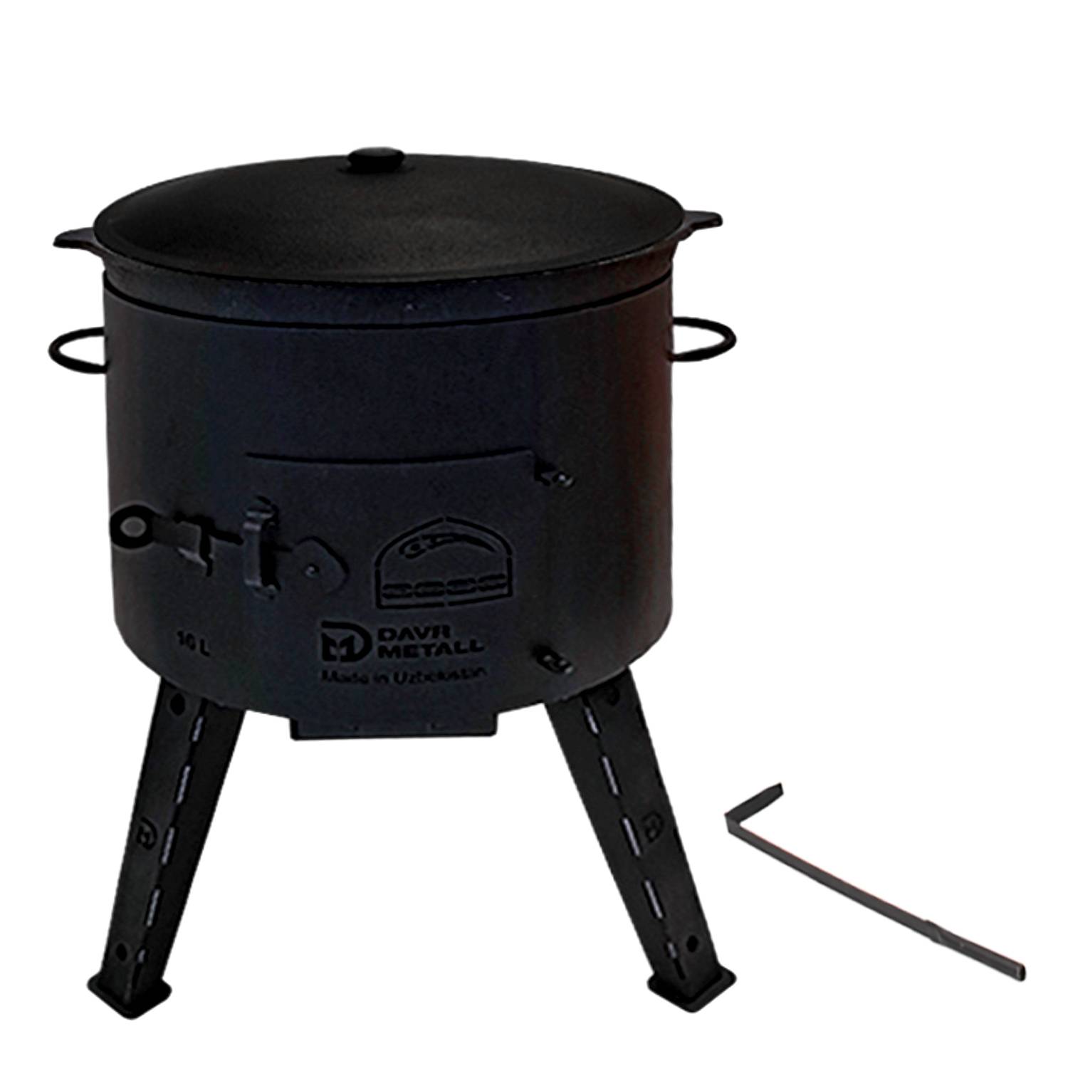 Utschak mit Kazan 16 L aus Gusseise Gasbrenner Feuerofen Set