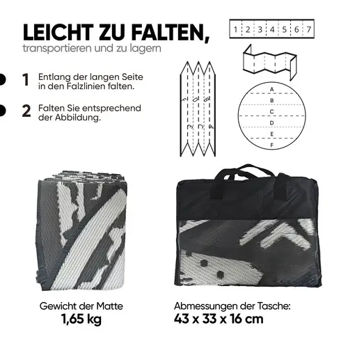 EVOCAMP Teppich für draußen wetterfest rund 240 cm, grau-weiß, pflegeleicht und tragbar, ideal für Terrasse, Camping, Garten, Wohnmobil EVOCAMP Teppich für draußen wetterfest rund 240 cm, grau-weiß, pflegeleicht und tragbar, ideal für Terrasse, Camping, Garten, Wohnmobil