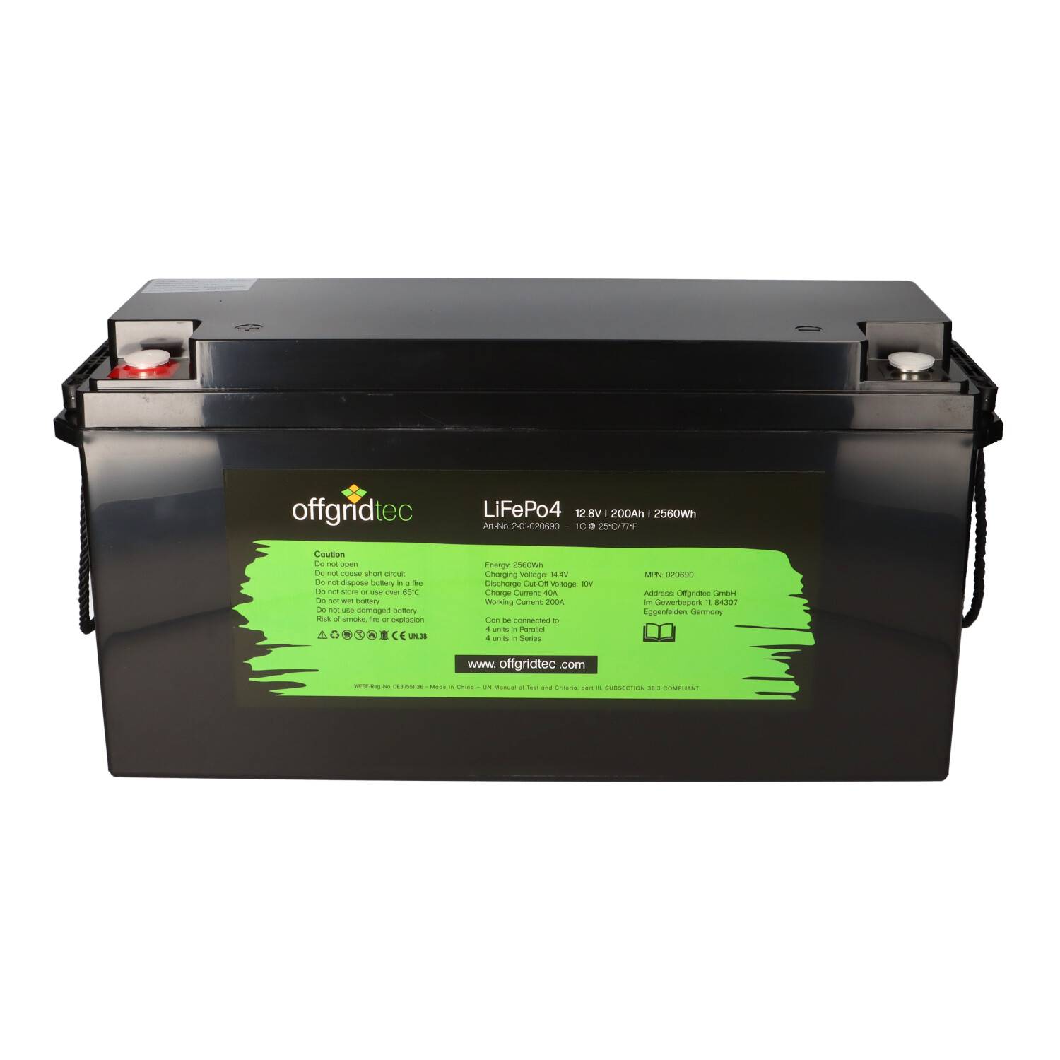 Offgridtec LifePo4 Akku 12/200 12,8V 200Ah BMS integriert 2560Wh