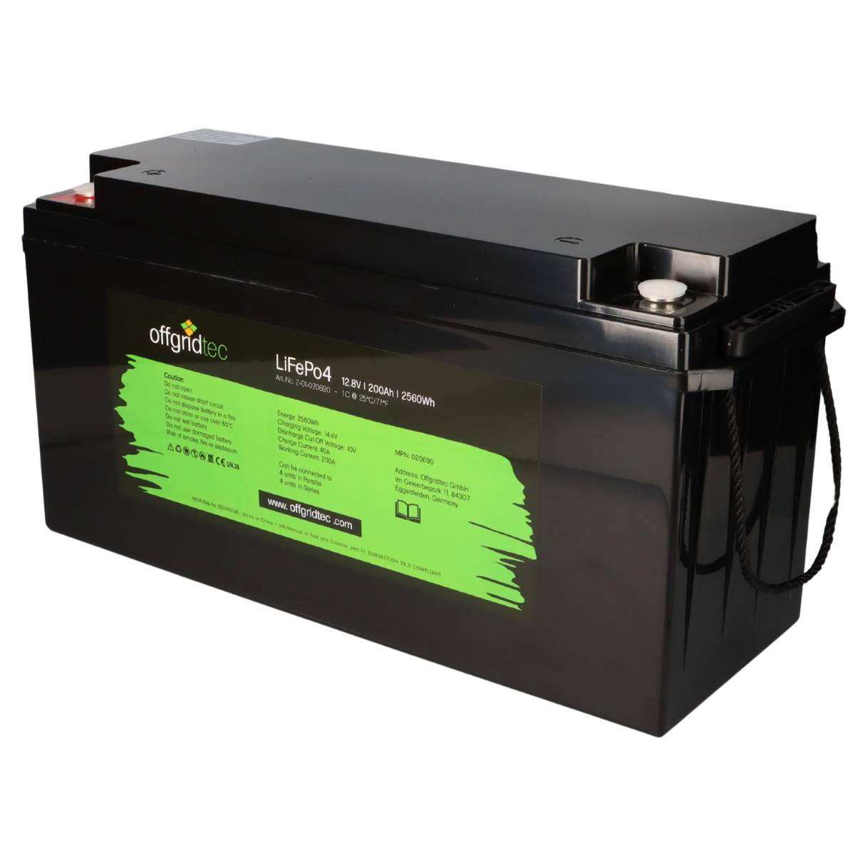 Offgridtec LifePo4 Akku 12/200 12,8V 200Ah BMS integriert 2560Wh