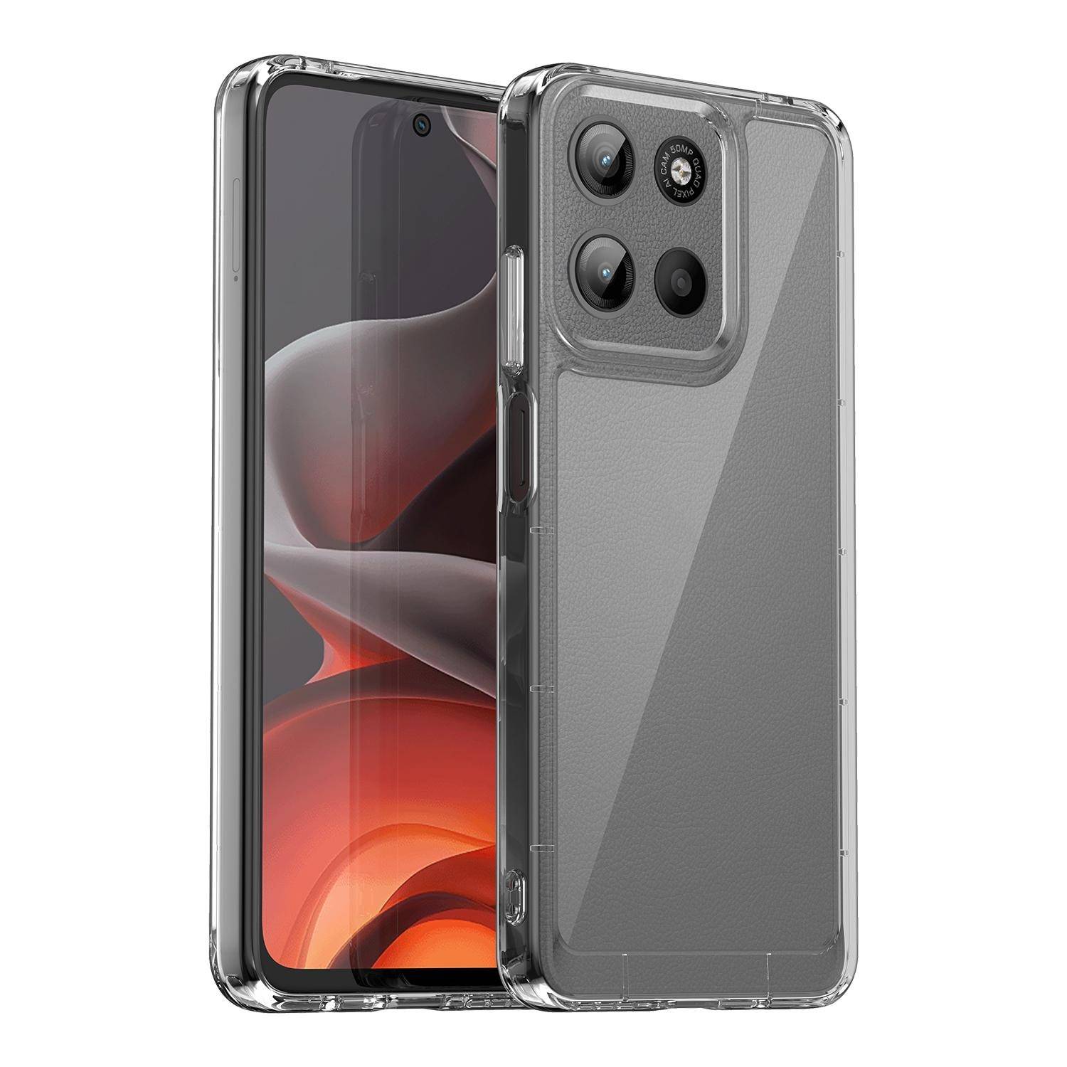 Für Motorola Moto G15 Colorful Series TPU Acryl Hybrid Schutz Hülle Transparent