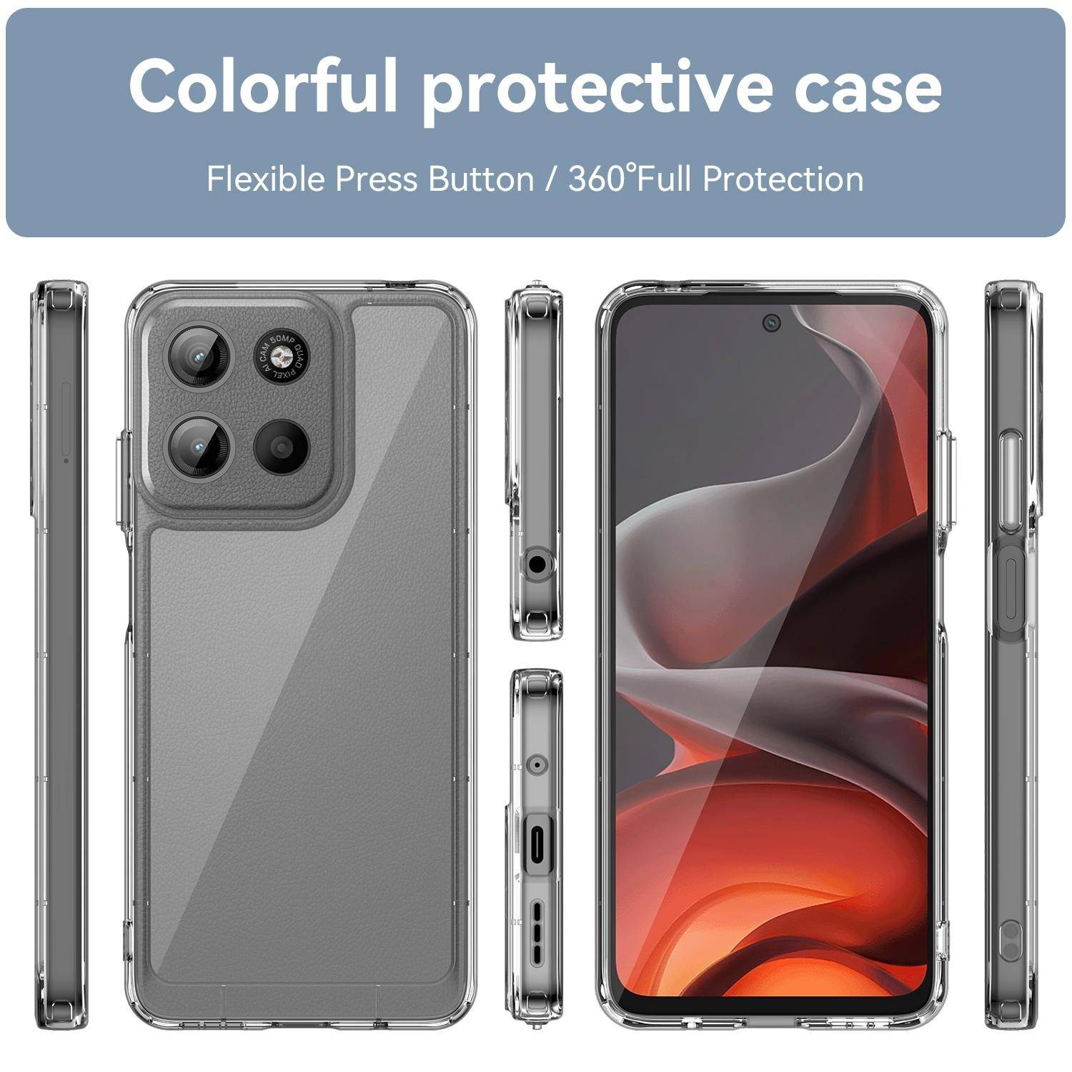 Handyhülle für Motorola Moto G17 / G15 / Power TPU Silikon Acryl Hybrid Schutz