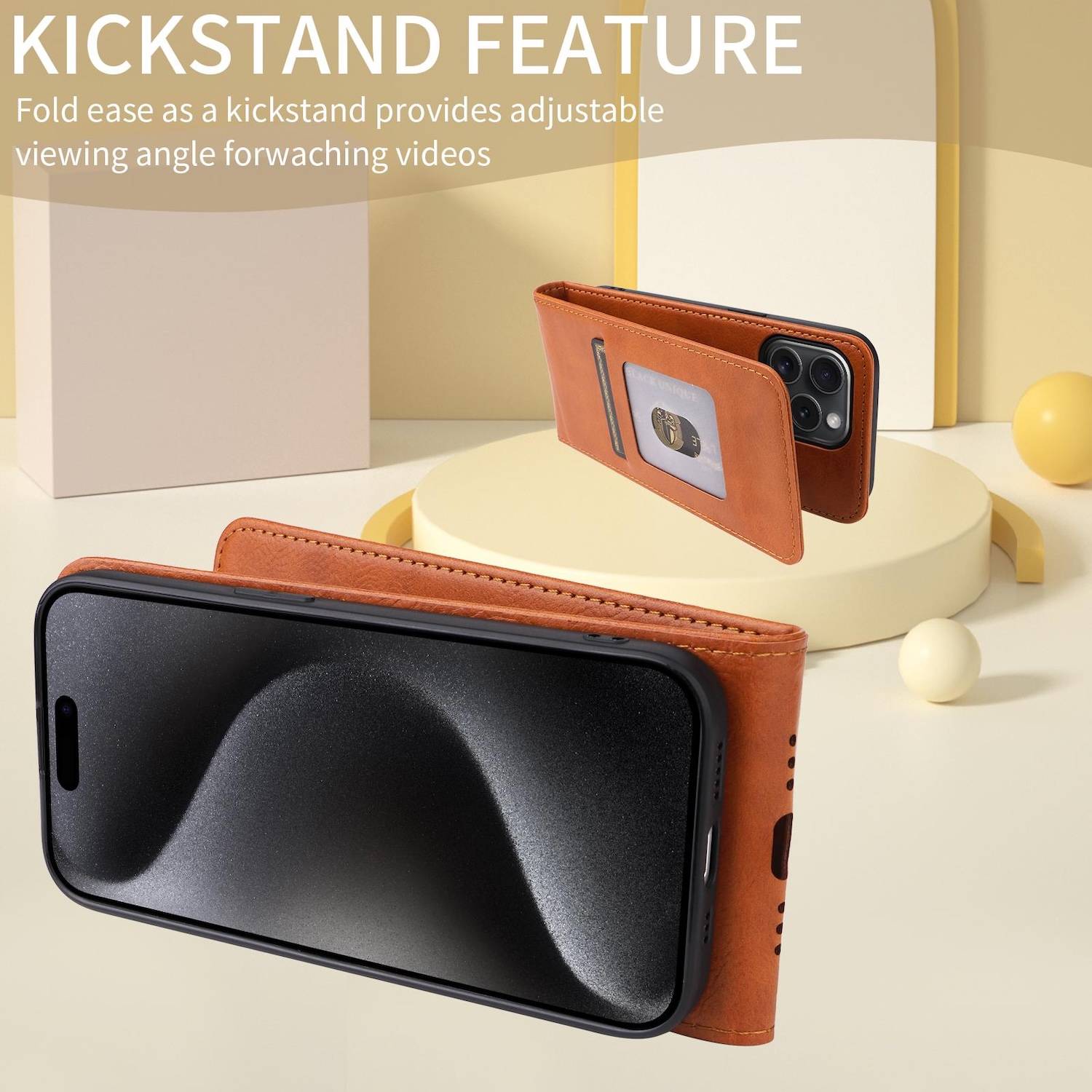 Für ZTE Blade A35 Lite Vertikale Kunstleder Flip Handy Tasche Hülle Case Braun